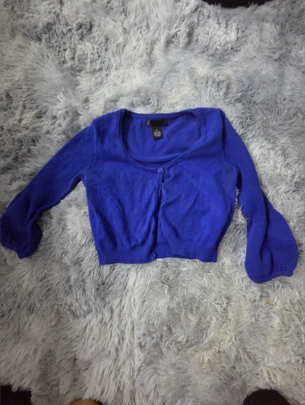 Cobalt Blue Cropped Cardigan